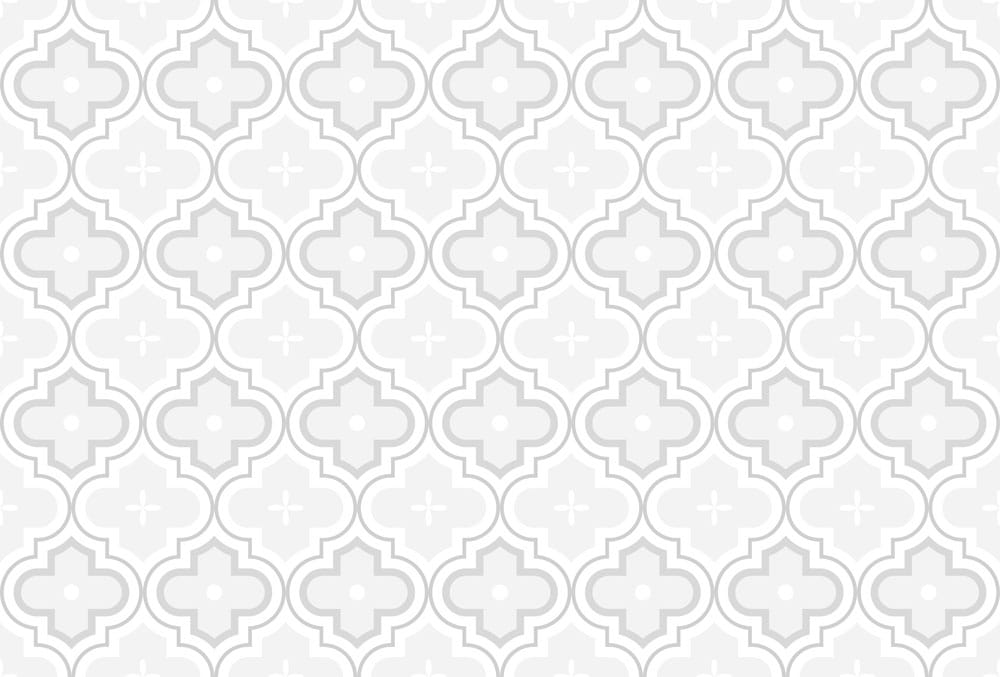 Muster aus marokkanischen Fliesen in Grau- und Weißtönen, geometrisches Design mit geschwungenen Formen.