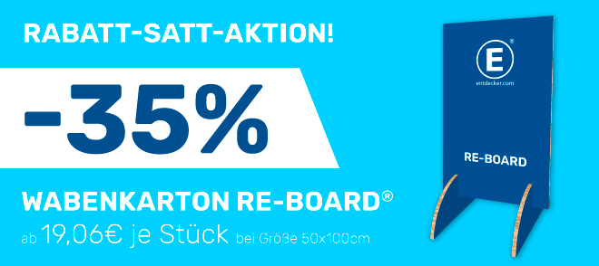 Wabenkarton Re-Board 35 Prozent Aktion